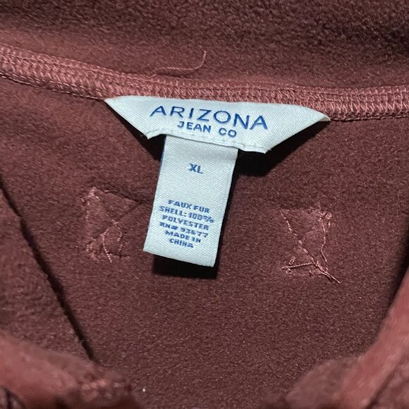 Arizona Jean Co. Women’s XL Brown Faux Fur Full Zip Cozy Soft Vest EUC - Picture 3 of 4